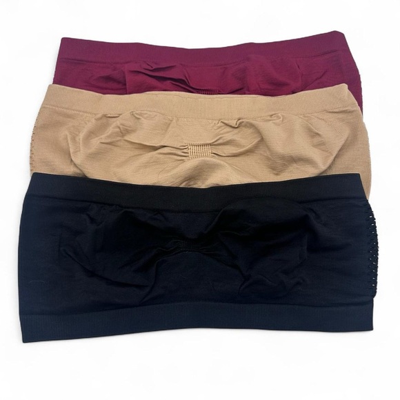 Unbranded Nude  Red & Black Seamless Bandeau Bundle set of Three - Picture 1 of 6